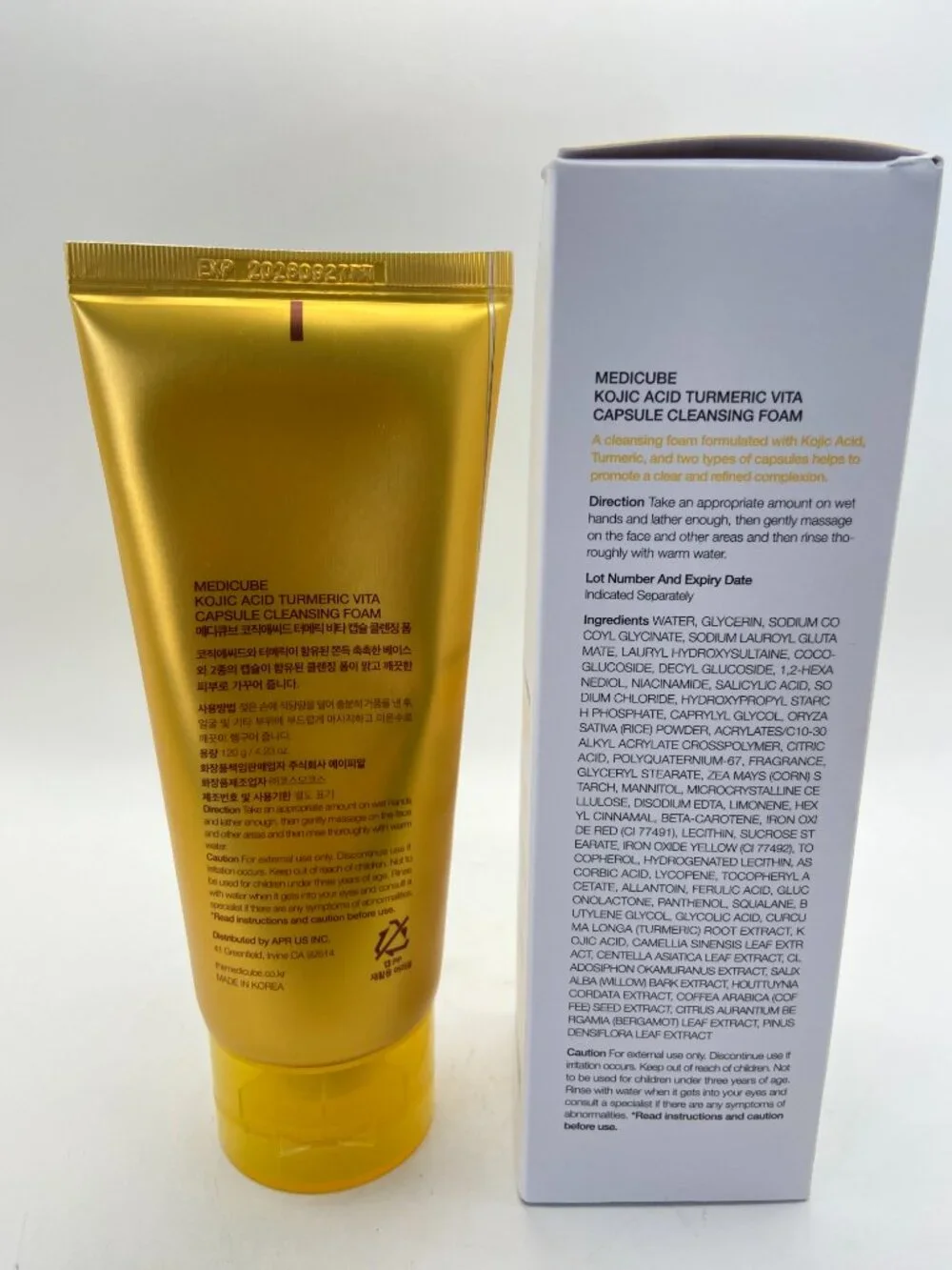 Medicube Kojic Acid Turmeric Vita Capsule Cleansing Foam 120g / 4.23 oz - NIB